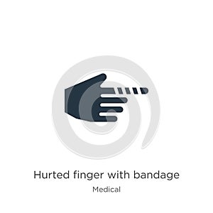 Hurted finger with bandage icon vector. Trendy flat hurted finger with bandage icon from medical collection isolated on white
