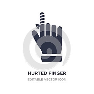 hurted finger with bandage icon on white background. Simple element illustration from Medical concept