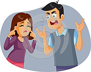 Husband Arguing with his Spouse While She Covers her Ears