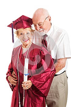 Husband Congratulates College Graduate Wife