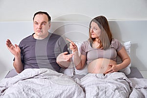 The husband doubts about the pregnancy of his wife and who is the father of the child