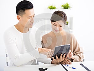 Husband and wife with family finance concept