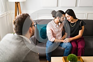 Husband and wife grateful for couples therapy