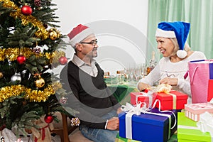 Husband and wife packed gifts