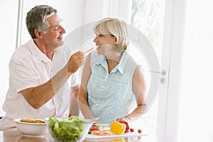 Husband And Wife Preparing meal,mealtime Together