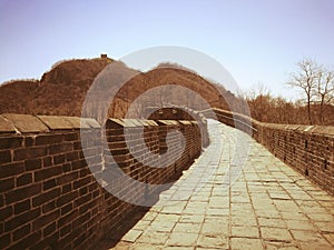 Hushan Great Wall in vintage style.