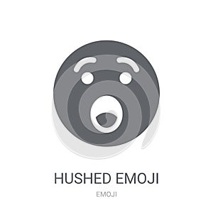 Hushed emoji icon. Trendy Hushed emoji logo concept on white background from Emoji collection