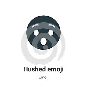 Hushed emoji vector icon on white background. Flat vector hushed emoji icon symbol sign from modern emoji collection for mobile