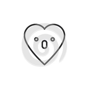 Hushed Face emoticon outline icon