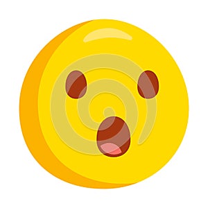 Hushed Sign Emoji Icon Illustration. Surprise Vector Symbol Emoticon Design Clip Art Sign Comic Style.