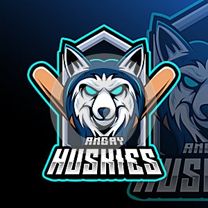 Huskies Baseball Animal Team Badge