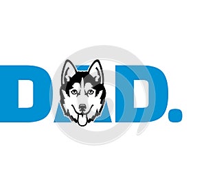 Husky dad in blue