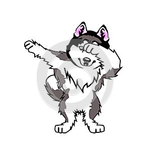 Husky Dog Dabs Husky Dabbing Dance Vector