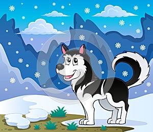 Husky dog theme image 2