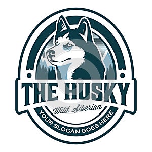 The Husky emblem logo - emblem logo of siberian husky