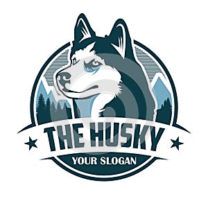 The Husky emblem logo photo