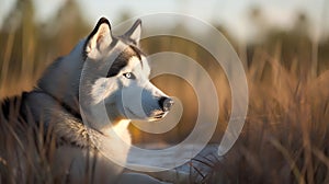 Husky\'s Serene Contentment, Made with Generative AI