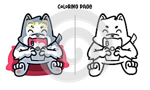 The Husky Stalking Crush Coloring Page