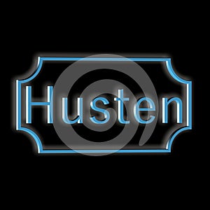 `Husten` = `Cough` - word, lettering or text as a 3D illustration, 3D rendering, computer graphics photo