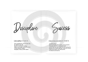 Discipline and success vector, Minimalist poster design