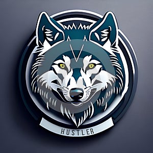 Hustler wolf Ai art logo