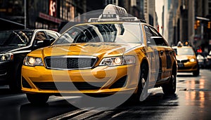 hustling yellow cabs in vibrant new york city highquality 16k motion blur street scene