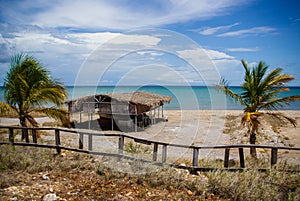 A hut by the beach