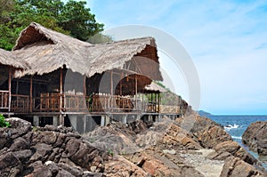 Hut built on stilts