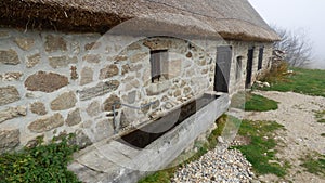 Hut of a cheese maker in the hautes chaumes, col des supeyres, auvergne, france