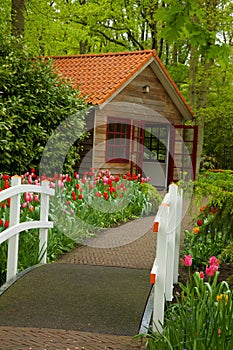 Hut in a garden
