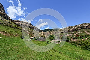 Hut in Lesotho Landscape