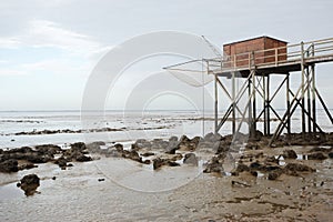 Hut at low tide