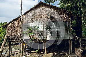 A hut on riverbank at Burmese fishing village