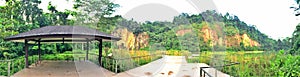 Hut at Singapore quarry lake