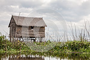 Hut on stilts, Inle Lake, Burma