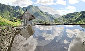 Hut at UNESCO Rice Terraces in Batad, Philippines