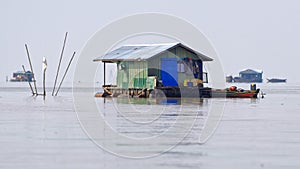 Hut in water, Tonle Sap, Cambodia