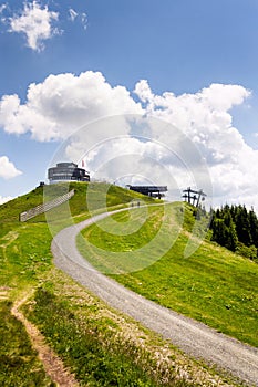 Hut on Wildenkarkogel Mountain in Alps, Saalbach-Hinterglemm, Austria