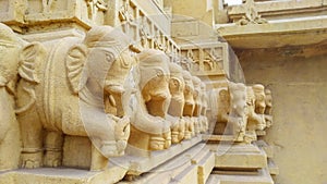 Hutheesing na dera stone elephant. Jain derasar temple ahmedabad.