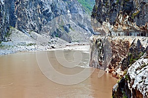 Hutiao gorge(Hutiaoxia) entry of Jinsha river