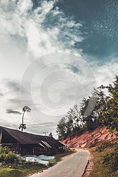 Huts and cliff edges