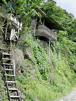 Huts on the Cliffside