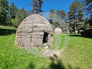 huts in ioannina gifrokampos area, made from straw made from sheepkeepers called sarakatsani in greece