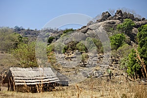 Huts in mountains of south sudan