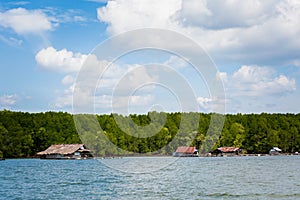 Huts on Pak Nam river