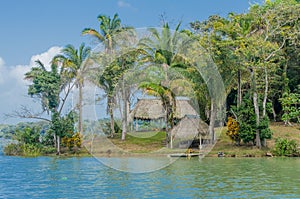 Huts on Panama Canal