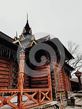 Hutsul vintage restaurant in Yaremche, Carpathian mountains, Ukraine