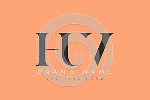HUV abstract letter logo design