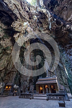 Huyen Khong Cave with shrines, Marble mountains, Vietnam