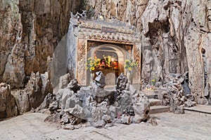 Huyen Khong Cave with shrines, Marble mountains, Vietnam